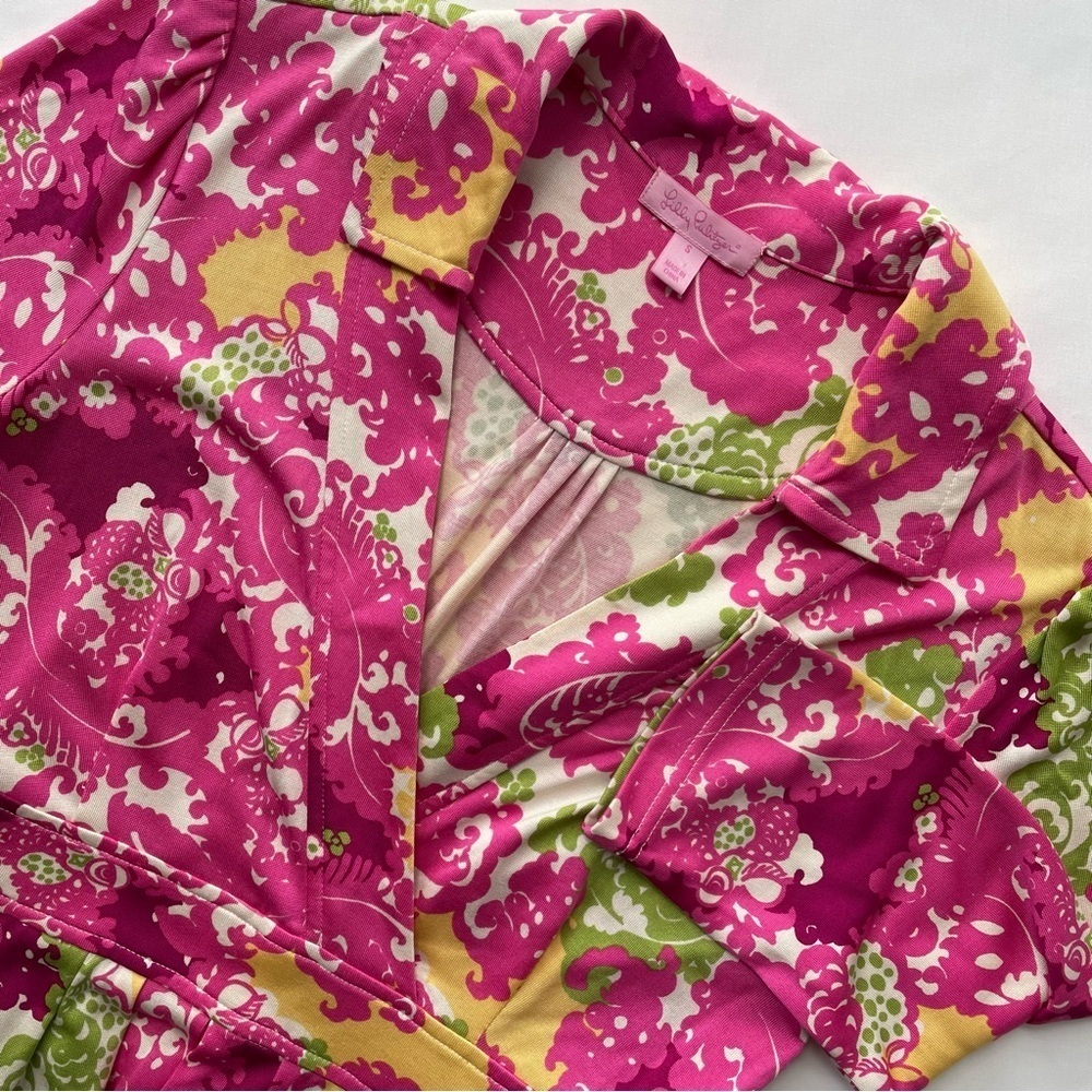 Lilly Pulitzer Pink, Yellow & Green Floral Dress